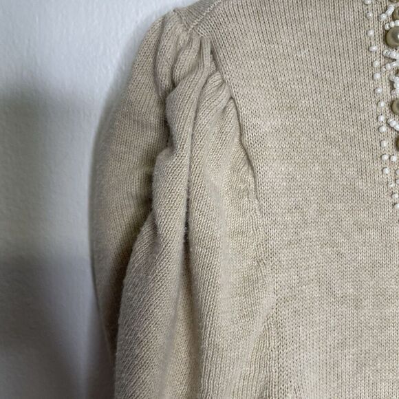 VTG NY Collection Sweater Size L Beaded Long Sleeve Grannycore CottagecoreFairy - Picture 8 of 13